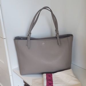 Tory burch French gray large york shoulder tote
